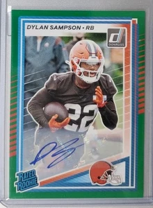 Panini Donruss Dylan Sampson 2025 clasificación novato verde automático Cleveland Browns  - Imagen 1 de 1