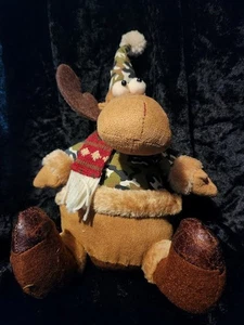 INVERNO MIMETICO ALCE STUFFIE 10" Natale Roba Peluche Animali Selvatici - Foto 1 di 4