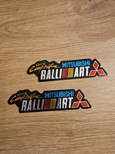 2 x Aufkleberl RALLI ART  Mitsubishi Biker Racing Tune Motocross Auto - Picture 1 of 1