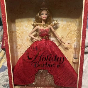 2014 Holiday Barbie Doll. Barbie Collectors Edition Blonde Red Dress Stunning - Foto 1 di 16