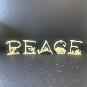 ROMAN INC. Millenium Collection PEACE LETTER Christmas Figurines - Picture 1 of 9