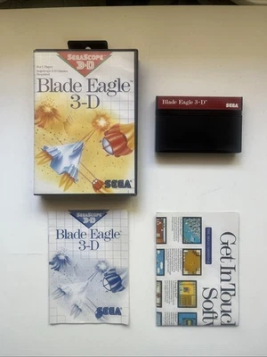 Blade Eagle 3-D (Sega Master System, 1988) COMPLETE w/ Poster CIB Tested - Image 1 of 4