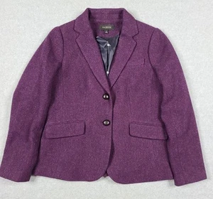 Talbots Wool Blazer Purple Speckled Duck Lining Button Down Suit Jacket Size 8 - Picture 1 of 14