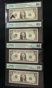 Mated Four Consecutive: $1 1981 Offset Printing Error Tear PMG - Picture 1 of 10