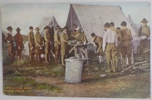 Vintage WWI American Postcard – American Life In Our Army - Field Mess - Picture 1 of 2