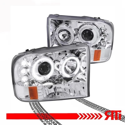 Faro proyector ahumado halo ámbar 99-04 Ford F250 F350 Super Duty Excursion Foto 1 de 4