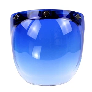 Open Face Helmet Bubble Visor Vintage Retro 3/4 Helmets Face Shield Len 3-Snap - Picture 1 of 35