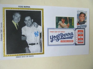 Yogi Berra All-Star 2021 Baseball Combo Fdc Sc#5608 (DCP CANCEL) Colorano #9 - Picture 1 of 3