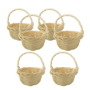 6 Pcs Rattan Mini Basket Miniature Storage Baskets Hand Woven For Favors - Picture 1 of 12