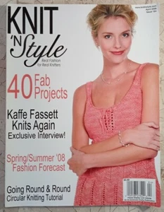Knit n Style April 2008 Issue 154 Real Fashion Patterns Diagrams Charts Photos - Picture 1 of 2