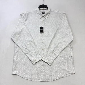 Hugo Boss Herren LS Anzughemd 2XL offen weiß Liam Kent geometrisch neu mit Etikett $ 138 - Bild 1 von 5