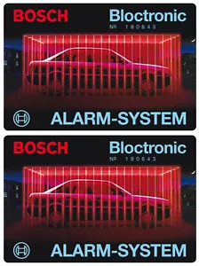 2x Bosch Bloctronic Auto Alarm Aufkleber – Alarmanlage Scheibenaufkleber - Picture 1 of 1