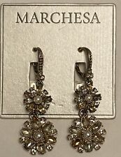 Marchesa gold tone crystal double drop earrings $48