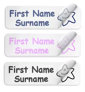50 Waterproof PVC & SHOE Name Labels School Name Tags - Picture 1 of 9