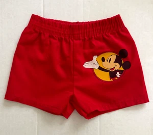Vtg 80s Walt Disney Mickey Mouse Shorts Red Boy Girl Kids Child Toddler Sz 3T - Picture 1 of 5