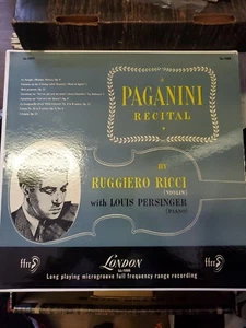 LL-1005 Ruggiero Ricci A Paganini Recital Louis Persinger London Vinyl - Picture 1 of 7