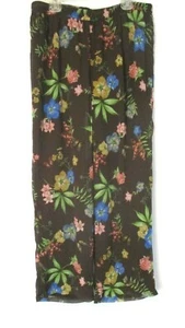 Linea by Louis Dell'Olio Crinkle Crop Pants Sz S Brown Floral A351474 Women XB29 - Picture 1 of 7