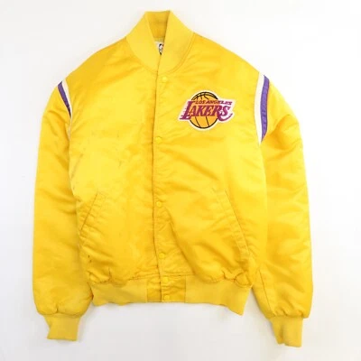 Chaqueta de bombardero satinada vintage de Los Angeles Lakers Starter grande años 90 NBA Foto 1 de 4
