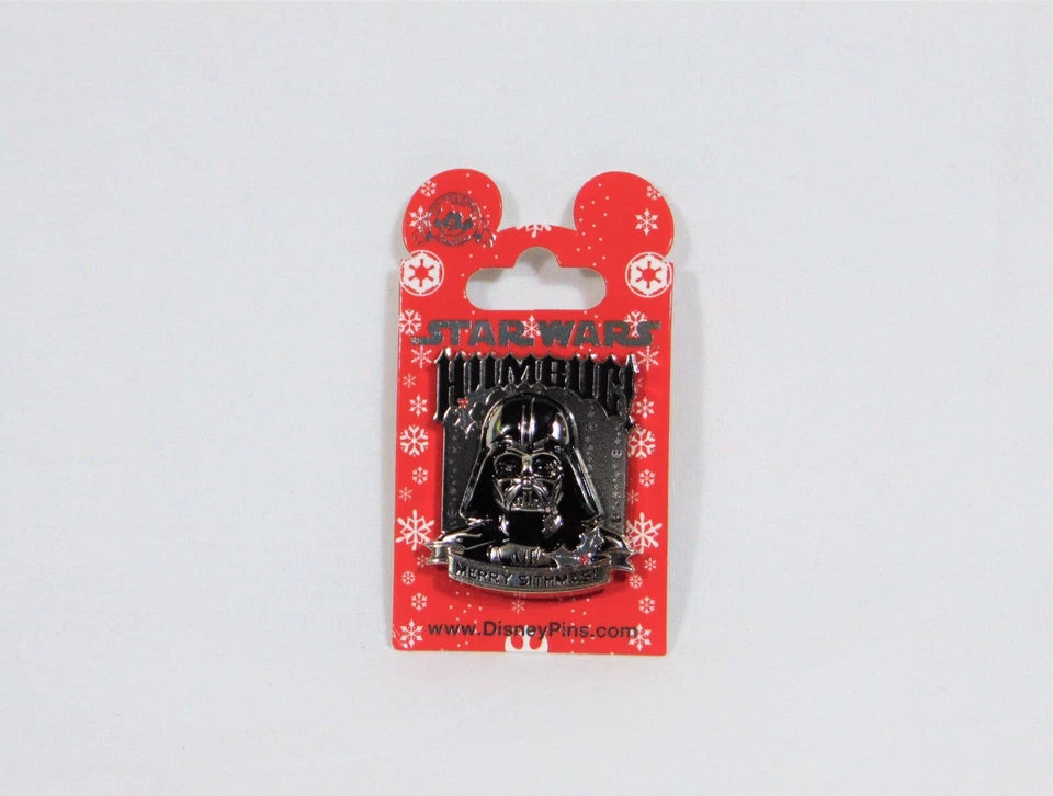 Disney Star Wars Navidad Vacaciones Darth Vader Humbug Feliz Navidad Prendedor 3D RARO Foto 1 de 1