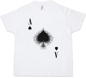 ACE OF SPADES III Kids Boys T-Shirt Spade Ace Poker Card Casino Royal Flush Pik - Picture 1 of 1