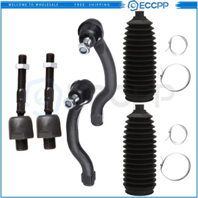 6x Fits 2008-2012 Honda Accord Front Inner Outer Tie Rod End Link Steering Kit - Image 1 of 4