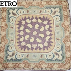 Etro scarf Large Silk Chiffon Paisley pattern Size 51.5in×51.5in used in Japan - Picture 1 of 10