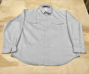 Camicia Tommy Hilfiger colletto bottoni uomo robusta 100% cotone kaki tg. XXL - Foto 1 di 7