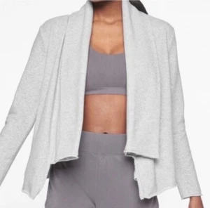 ATHLETA Women’s Tranquility French Terry Wrap Draped Sweater Cardigan XS - Picture 1 of 11