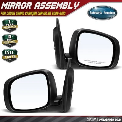 Espejo retrovisor manual plegable 2 piezas para Dodge Grand Caravan Chrysler Town & Country Foto 1 de 4