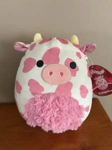 Squishmallow Evangelica The Cow 8" Plush Valentines Day 2023 Pink Spotted Cow - Picture 1 of 4