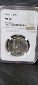 1964-D KENNEDY US Half Dollar MS66 by NGC - Picture 1 of 2