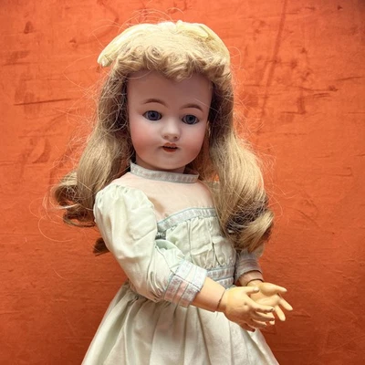 Старинная 22-дюймовая немецкая кукла с головой из неглазурованного фарфора Simon Halbig 550 композиция красивое тело - Изображение 1 из 4