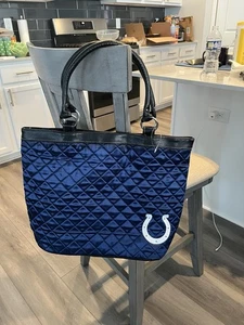 NEW Indianapolis Colts Blue Quilted Tote Bag Purse ProFANity Littlearth Football - Picture 1 of 5