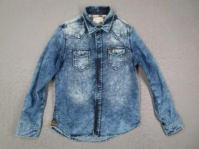Camisa Diesel Niños Grande Azul Denim Western Rock & Roll Gráfico Snap KDE8M200014 Foto 1 de 4