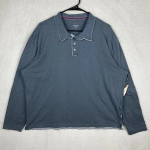 NWT True Grit Bowery Burnout Long Sleeve Slit Henley Tee Mens 2XL Gray Buckle - Picture 1 of 10