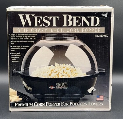 Винтажный West Bend Stir Crazy 6 кварт горячее масло попкорн поппер 82306 X новый/открытая коробка - Изображение 1 из 4