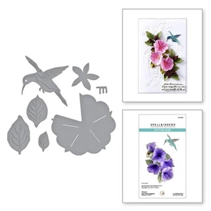 Spellbinders Die ~ PETUNIA & HUMMINGBIRD ~ S4-1434 ~ Summer Solstice Garden - Picture 1 of 5