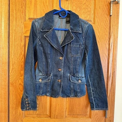Chaqueta vaquera para mujer DKNY azul con botones delanteros blazer talla M informal Foto 1 de 4