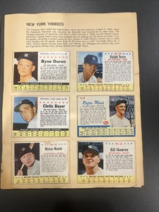 1961 1962 & 63 Post (60) Cards Mickey Mantle Aaron Mays Banks Koufax POOR - Picture 1 of 16