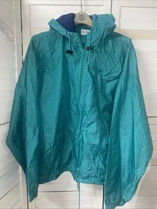 Vintage Honors Windbreaker Men’s Size XL Green Navy Hood 90’s Zip Front - Picture 1 of 9
