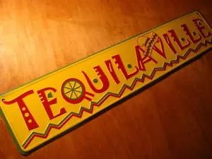 Tequilaville Limette & Sombrero Blechschild - Tequila Cantina Bar mexikanisches Dekor - Bild 1 von 3