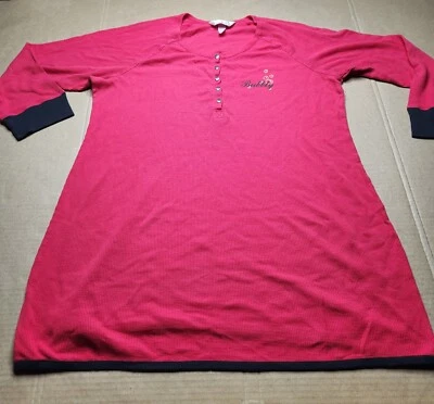 Lane Bryant Cacique 18/20 красный длинным рукавом тепловой вафли сна пижамы верхняя рубашка - Изображение 1 из 4