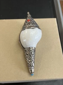 Sterling Silver Nepalese Shell Pendant - Picture 1 of 2