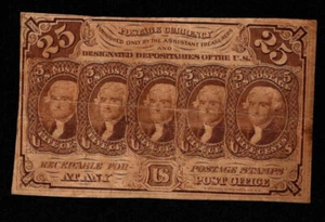 1st ISSUE 25 Cents Fractional Currency Civil War with Monogram FR#1281 (BE) - Picture 1 of 3