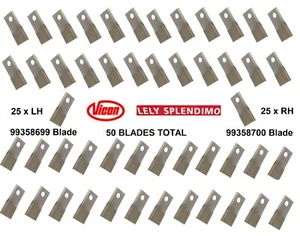 50 X VICON MOWER BLADES LH RH Rotary CM CMP KM Lely Splendimo 90258699 99358700 - Picture 1 of 3