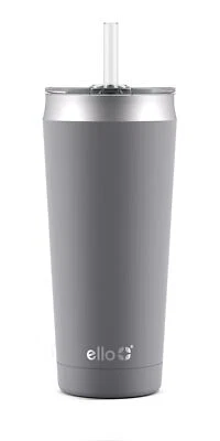 Taza de viaje gris vaso de acero inoxidable aislado al vacío Ello Beacon 24 OZ Foto 1 de 4