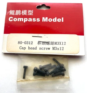 80-0312 Perno Cabeza Tapa Métrica M3x12 Brújula Modelo RC Helicóptero Caballero 50 Nuevo - Imagen 1 de 2