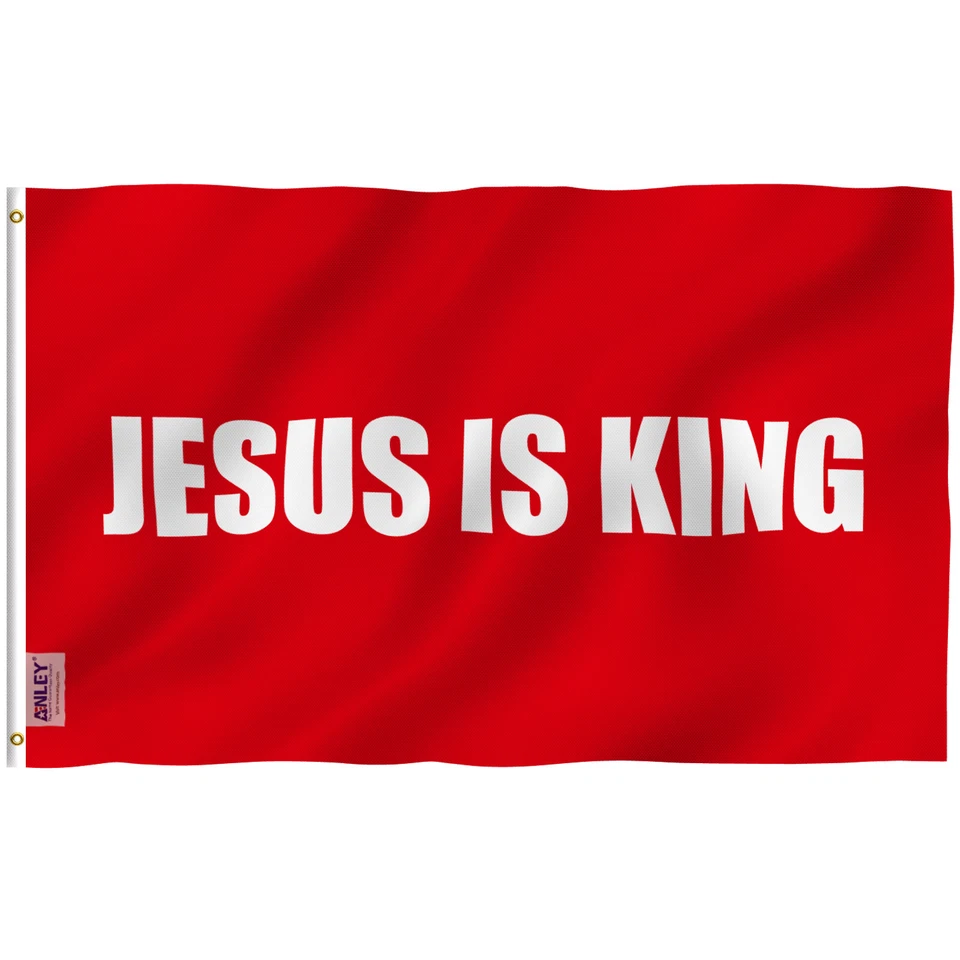 Anley Fly Breeze 3x5 Foot Jesus is King Flag - Vivid Color and