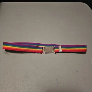 Vtg Rainbow Nylon Belt With Magnetic Closure - Picture 1 of 10