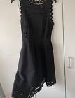  TED BAKER black cut out embroidered skater party dress  Ted baker 1 size uk 6